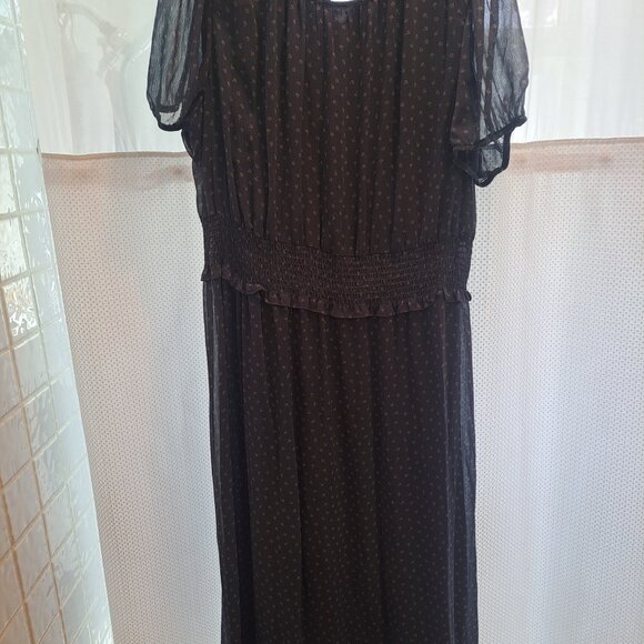 Wild Fable Round Neck Smocked Waist Midi Dress Size 2X - Picture 3 of 10